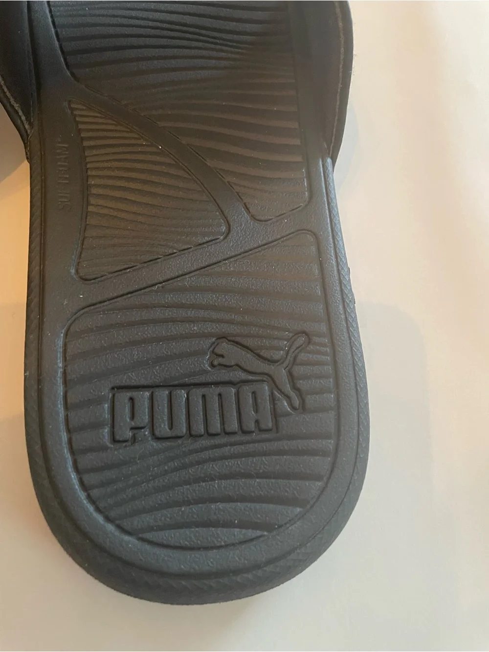Puma Black Slide Sandals with White Logo MENS 9 / WOMENS 10.5-11